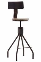 taburete de bar industrial regulable en metal bronce