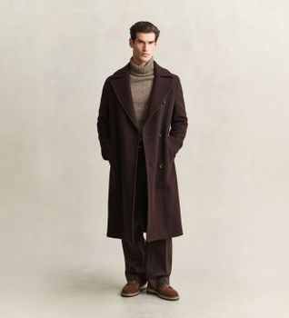 Gant para hombre. 7006678 Abrigo Uniform Belted marrón (L), Lana, Clásico