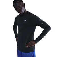nike stride camiseta de running hombres - negro plateado