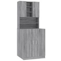 armario para lavadora madera contrachapada gris sonoma vidaxl