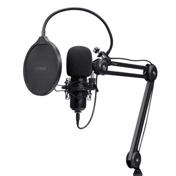 Micrófono Trust GXT 270 Emita II+ USB cardioide con brazo ajustable y filtro antipop