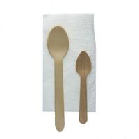 set de cucharas de madera con servilleta en bolsa 500 unidades