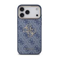 guess funda para iphone 17 pro max r carcasa azul con gran logo clasico 4g dorado diseno elegante y ajuste preciso