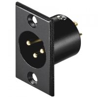 goobay conector chasis microfono xlr 3pin macho negro