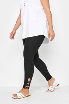 Yours Leggings Negros Aberturas En Bajos, Mujer Curvy Y Tallas Grandes, Yours