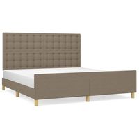 estructura de cama con cabecero de tela gris taupe 180x200 cm vidaxl