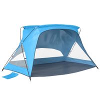 outsunny tienda de playa con puerta frontal ventanas 220x120x120 cm azul cielo
