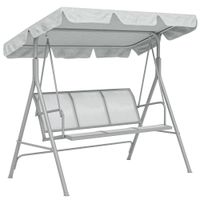 outsunny balancin jardin exterior de 3 plazas con toldo ajustable respaldo transpirable y marco de metal 171x108x154 cm gris   aosom espana