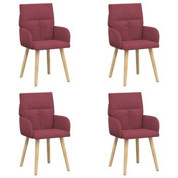 Sillas De Comedor 4 Uds. Tela Rojo Vino 60 X 56 X 96 Cm Vidaxl