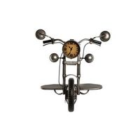 reloj pared metal 60x30x78 estanteria plateado