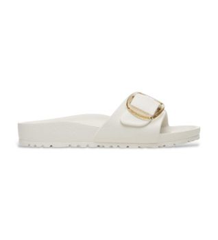 Birkenstock para mujer. 1029633 Sandalias Madrid Big Buckle EVA (Ajuste Estrecho) blanco (37), Plano, Ninguno, Casual
