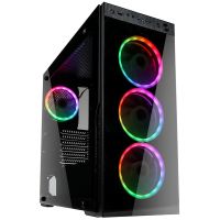 kolink horizon cristal templado usb 30 rgb negra
