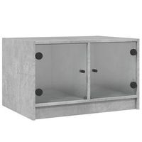 mesa de centro de diseno moderno con puertas de cristal 68 x 50 x 42 cm madera de ingenieria gris y cristal dec037736