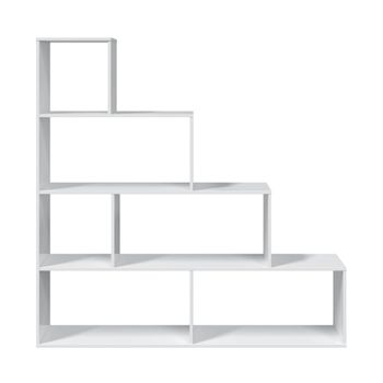 Estantería escalonada 6 compartimentos - a145 cm - blanco