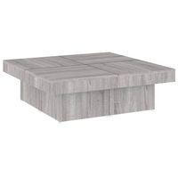 mesa de centro madera contrachapada gris sonoma 90x90x28 cm vidaxl