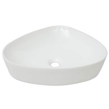 Lavabo Triangular De Cerámica Blanco 50,5x41x12 Cm Vidaxl