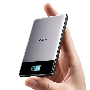 KUULAA KL-YD90 15W 19.35Wh 5000mAh Batería externa magnética inalámbrica con función de pantalla digital dinámica Fuente