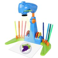 juego de juguetes proyector de dibujos infantiles con 32 diapositivas de dibujos animados y 12 pinceles de colores para