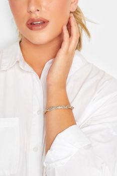 Brazalete Dorado Con Brillo