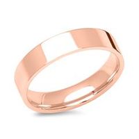 anillo de hombre chapado en oro rosa pulido de 5 mm de ancho