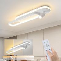 lampara de techo led para salon 46w blanco regulable con 1 foco de techo y mando a distancia zmh
