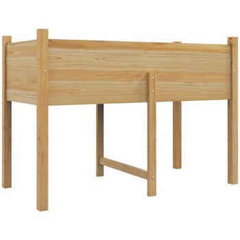 Outsunny Huerto Urbano Elevado Mesa de Cultivo Jardinera con Tela no Tejida para Cultivo Plantas Flores Verduras 115x55x80 cm Natural   Aosom España
