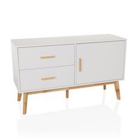 aparador  comoda tarolo i 120x715x40 cm 2 cajones 1 puerta blanco hjh living