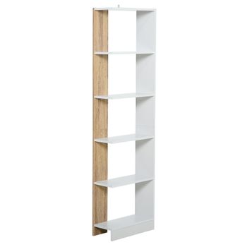 Estantería de almacenamiento 45x21x170 cm roble, blanco