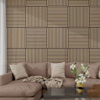 set de 16 paneles acusticos vang 3d 576 m lamas lineales - nogal claro neuholz