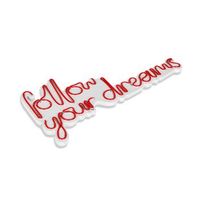 iluminacion led decorativa de plastico follow your dreams rojo 60x32x2 cm