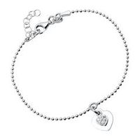 pulsera grabable de plata 925 con corazon y circonita