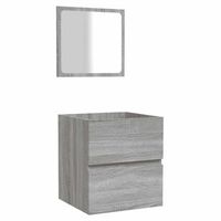 armario de bano con espejo madera contrachapada gris sonoma