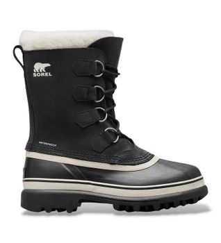 Sorel para mujer. 1003812011 Botas de nieve impermeables Caribou negro (40), Piel, Plano, Casual