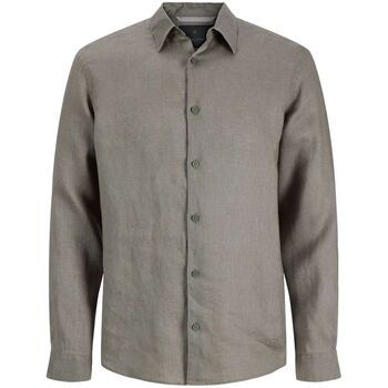 Jack & Jones Camisa manga larga 12293563 LAWRENCE LINEN-SMOKEY OLIVE para hombre