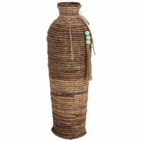 wonderlust deco - jarron de hoja de banana natural marron d17x58 cm marron d17x58h cm