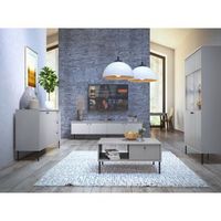 conjunto de muebles mueble para tv vitrina pequeno bufe y mesa de centro - coleccion isis