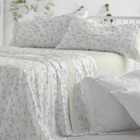 juego de sabanas 50 algodon diseno floral lavanda 135 x 190200 cm - verde - burrito blanco