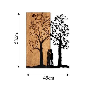 Decoración Pared De Madera Amor Bajo El Arbol Nogal Negro 45x58 Cm