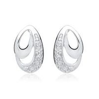 pendientes 14 quilates oro blanco 2 diamantes 00104 ct