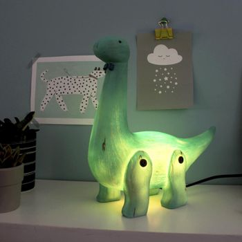 Wood Effect Diplodocus Lamp