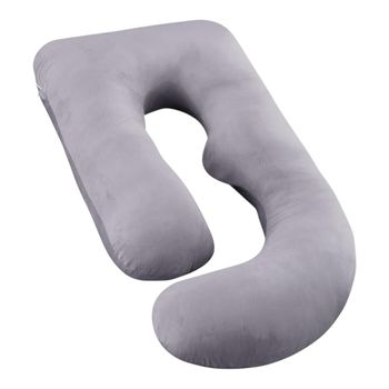 Almohadas De Embarazo para Dormir, Almohada De Cuerpo Completo, Grande En Forma De U Almohada De Cuerpo Completo, Almohada Ultra Suave con Funda Extraíble, Terciopelo, Almohada Dormir, Sleep Confort