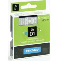 dymo 45020 s0720600 original label tape 12mm x 7m white on clear