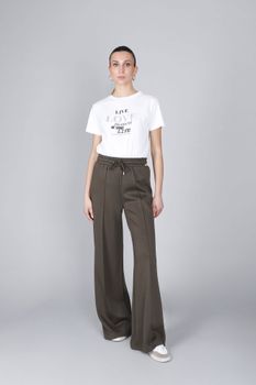 pantalones palazzo en tejido scuba military s