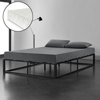cama de metal kreta con somier y colchon 160x200 cm - negro encasa