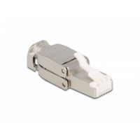 conector rj45 delock cat6a stp sin herramientas plata