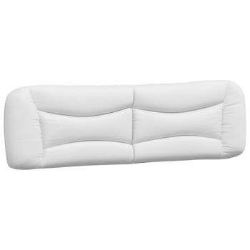 Cabecero De Cama | Panel De Cabecera | Decoración De Pared Acolchado Cuero Sintético Blanco 180 Cm