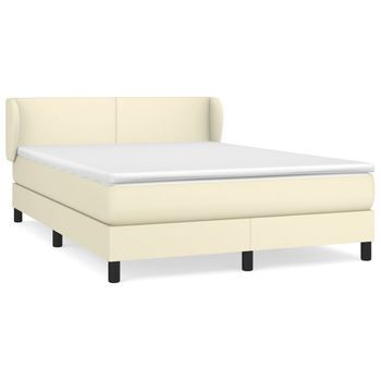 Cama Tapizada 203x147x88 Cm Vinilo - Crema