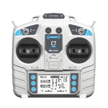 MicroZone MC7 C7 MINI 2.4GHz 8CH Transmiso de radio con recepto MC8RE-V2 para aeronaves RC FPV Racer Drone Multiroto Hel
