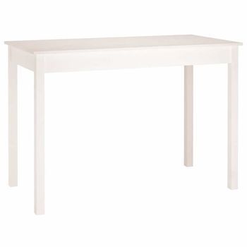 Mesa De Comedor | Mesa Cocina Madera Maciza De Pino Blanca 110x55x75 Cm