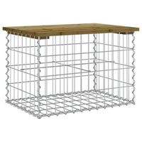 banco jardin  banco de exterior  silla de jardin diseno gaviones madera pino impregnada 63x44x42 cm